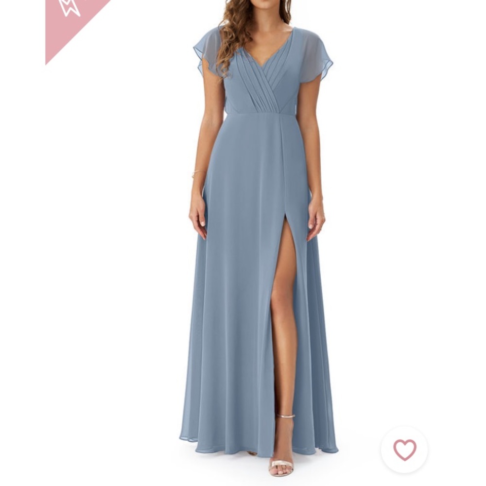 Azazie “Rylee” Dress in Dusty Blue - Custom Size close to 10